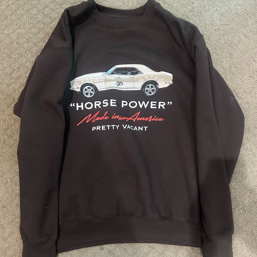 1822 Denim Black Crewneck Sweater with Graphic Design